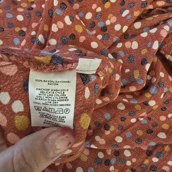 LOFT Size 8 Multicolored Polka Dot Midi Shirt Dress - Picture 4 of 9